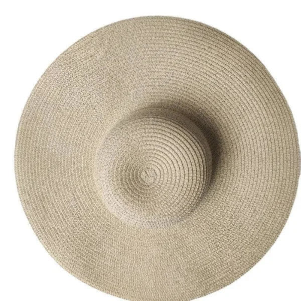 Women’s Sun-proof Hat – Fashionable Big Brim Straw Hat for Summer - Milky White