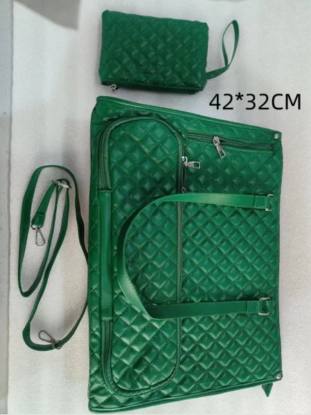 Fashionable Women’s Lunch Tote Bag – Quilted Thermal Leak-Proof Handbag with Purse & Laptop Storage - Dark Green