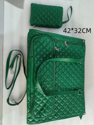 Fashionable Women’s Lunch Tote Bag – Quilted Thermal Leak-Proof Handbag with Purse & Laptop Storage - Dark Green