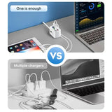 Fast USB Charger 6 in 1 Power Strip Desktop Charging Station Fast Charging 1m Cord USB HUB Adapter Socket for iPhone 16