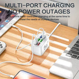 Fast USB Charger 6 in 1 Power Strip Desktop Charging Station Fast Charging 1m Cord USB HUB Adapter Socket for iPhone 16