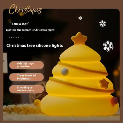 USB Rechargeable Christmas Tree Silicone Night Light Table Lamp - 500mah / Christmas Tree Warm Light