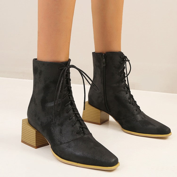 Women Pointed Toe High Heel Martin Boots