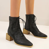 Women Pointed Toe High Heel Martin Boots