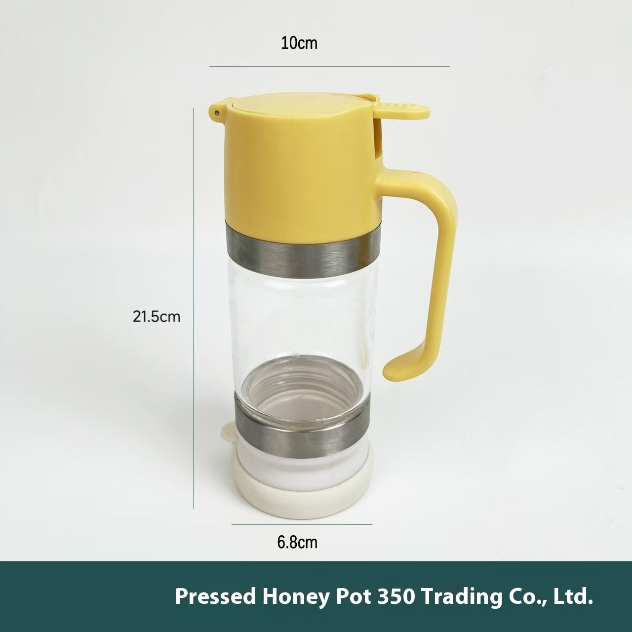 Borosilicate Glass A Bottle Of Honey Food Grade Press Type Dripper - 350ml / 21.5x10x6.8