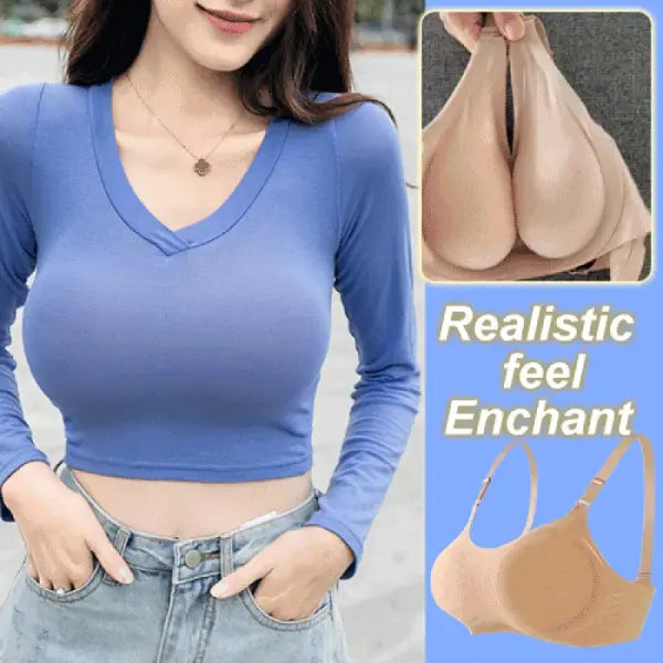 Female anchor fake chest bra women’s Prosthesis underwear with breast pad sexy Lingerie Oversized silicone bras