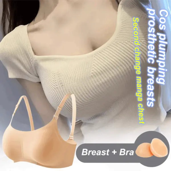 Female anchor fake chest bra women’s Prosthesis underwear with breast pad sexy Lingerie Oversized silicone bras