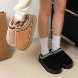 Feslishoet Winter Woman Slippers Plush Interior Anti Slip Sole Thick Bottom Embroider Fashion Warm Slippers Use Indoor