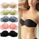 FINETOO Front Closure Sexy Push Up Bra Women Invisible Bras Underwear Lingerie For Female Brassiere Strapless Seamless