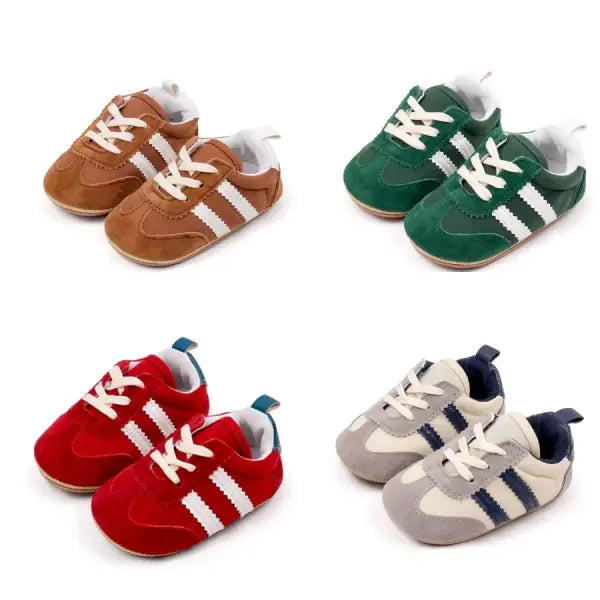 First Walkers Newborn Canvas Sneakers – Soft Sole Toddler Baby Boy Crib Shoes