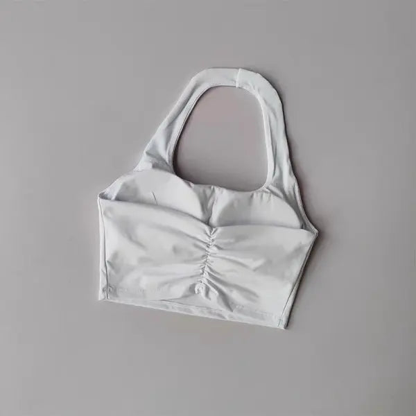 Fitness Bra Workout Tops Gym Fitness Sports Bras Sexy Athletic Sport Bra Women Backless Gym Yoga Crop Top - WHITE / L