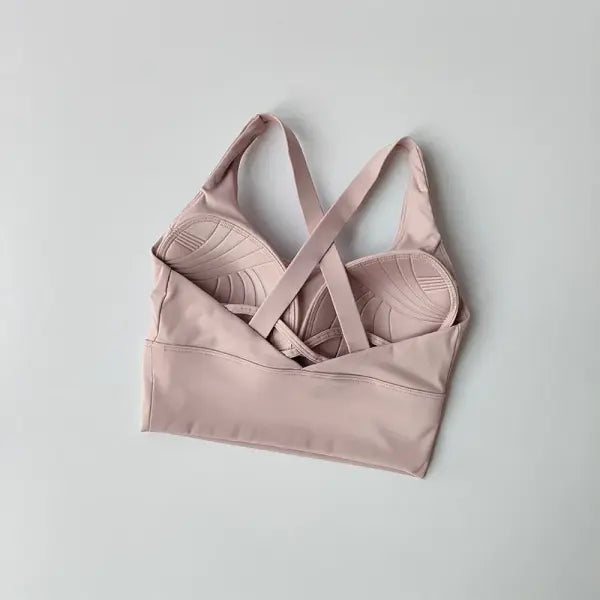 Fixed Pad Sports Bra Underwear High-strength Professional Shockproof Running Bra Gym Push Up Lingerie Yoga Fitness Bra