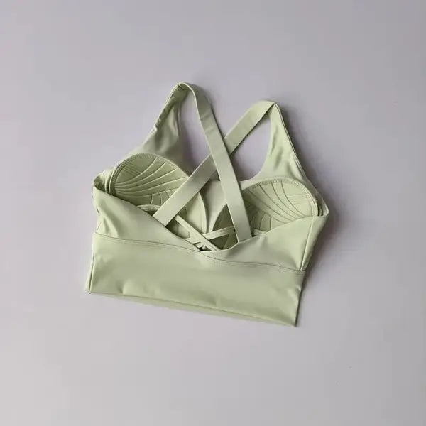 Fixed Pad Sports Bra Underwear High-strength Professional Shockproof Running Bra Gym Push Up Lingerie Yoga Fitness Bra