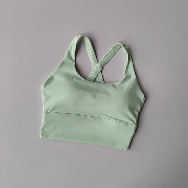 Fixed Pad Sports Bra Underwear High-strength Professional Shockproof Running Bra Gym Push Up Lingerie Yoga Fitness Bra