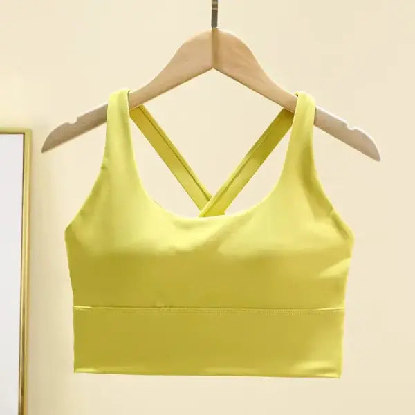 Fixed Pad Sports Bra Underwear High-strength Professional Shockproof Running Bra Gym Push Up Lingerie Yoga Fitness Bra