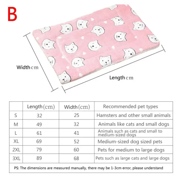 Flannel Pet Mat Dog Bed Cat Bed Thicken Sleeping Mat Dog Blanket Mat For Puppy Kitten Pet Dog Bed for Small Large Dogs