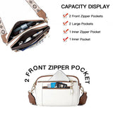 Floral Embroidered Triple Zipper Crossbody Bag Colorblock Fashion Style - None