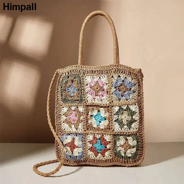 Floral Handbag – Stylish Handwoven Straw Bag for Summer