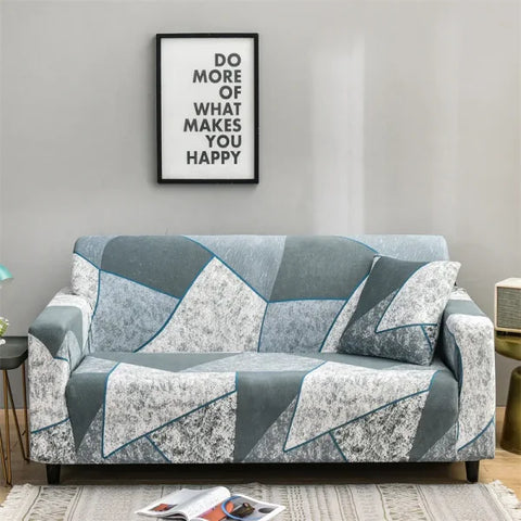 Floral Printed Stretch Sofa Cover with Elastic Band - Furniture Protector for Living Room - Color 16 / 1pc Single set