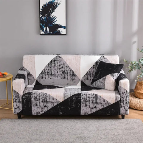 Floral Printed Stretch Sofa Cover with Elastic Band - Furniture Protector for Living Room - Color 10 / 1pc Single set