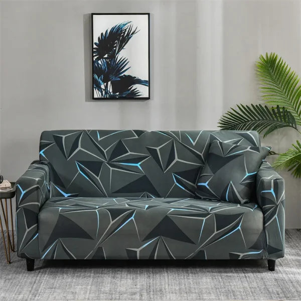 Floral Printed Stretch Sofa Cover with Elastic Band - Furniture Protector for Living Room - Color 25 / 1pc Single set