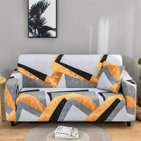 Floral Printed Stretch Sofa Cover with Elastic Band - Furniture Protector for Living Room - Color 20 / 1pc Single set