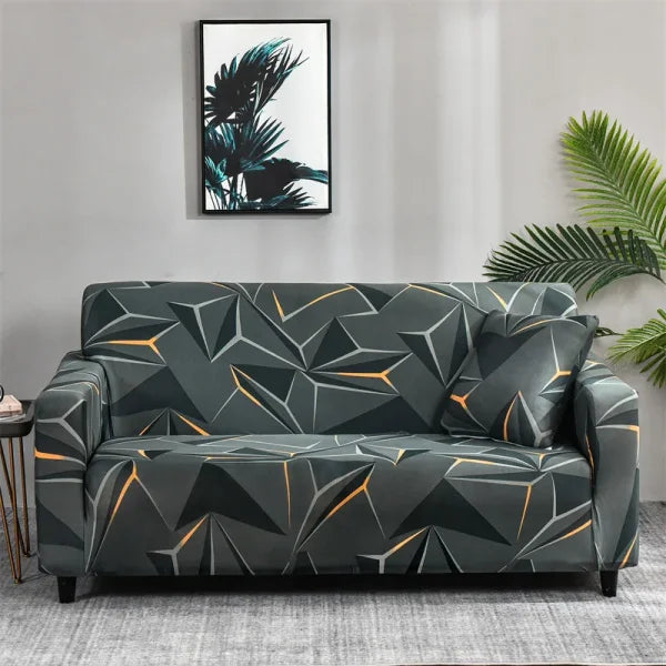 Floral Printed Stretch Sofa Cover with Elastic Band - Furniture Protector for Living Room - Color 26 / 1pc Single set