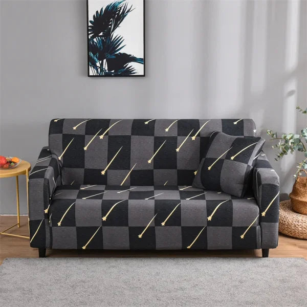 Floral Printed Stretch Sofa Cover with Elastic Band - Furniture Protector for Living Room - Color 12 / 1pc Single set