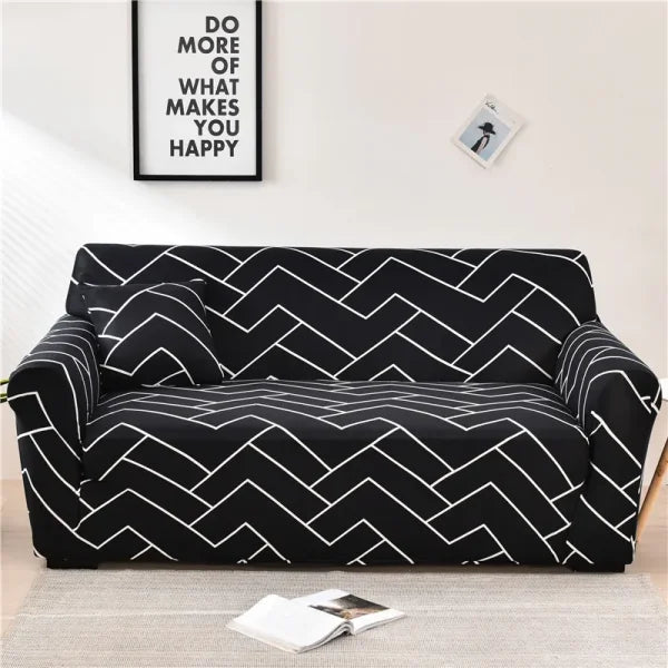 Floral Printed Stretch Sofa Cover with Elastic Band - Furniture Protector for Living Room - Color 22 / 1pc Single set