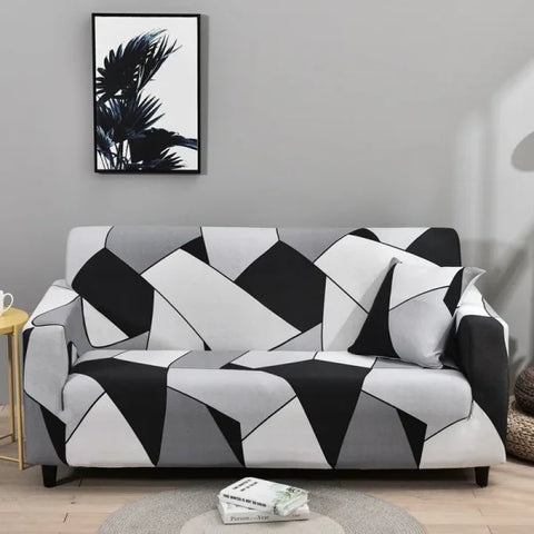 Floral Printed Stretch Sofa Cover with Elastic Band - Furniture Protector for Living Room - Color 09 / 1pc Single set