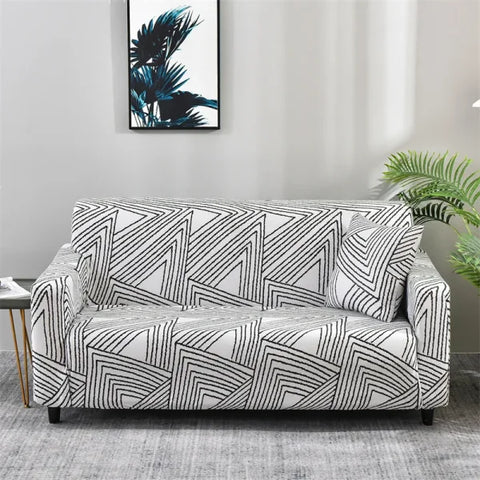 Floral Printed Stretch Sofa Cover with Elastic Band - Furniture Protector for Living Room - Color 03 / 1pc Single set