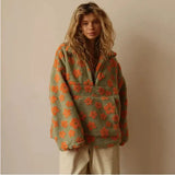 Floral Pullover with Pocket – Casual Street Style Sweatshirt - No 2color / 2XL - Earrings