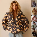 Floral Pullover with Pocket – Casual Street Style Sweatshirt - Earrings