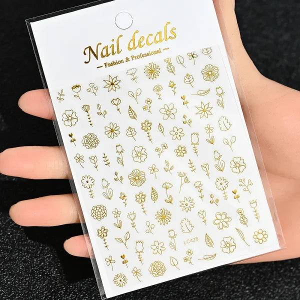 Floral Self-Adhesive Sticker for Women's Fashion and Artificial Nails - Himpall