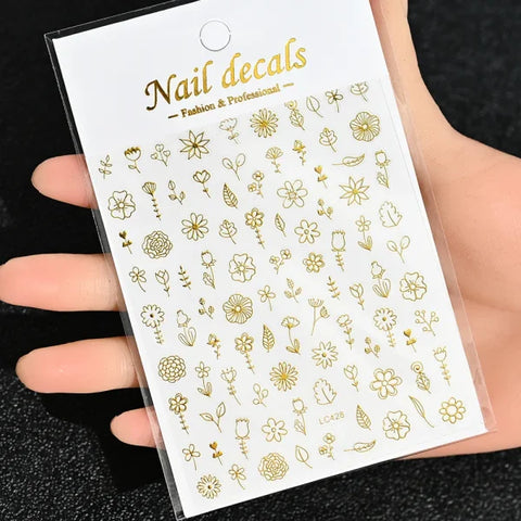 Floral Self-Adhesive Sticker for Women's Fashion and Artificial Nails - Himpall