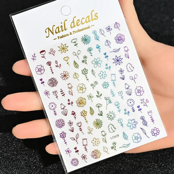 Floral Self-Adhesive Sticker for Women's Fashion and Artificial Nails - Himpall