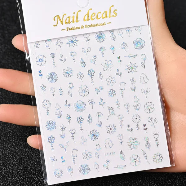 Floral Self-Adhesive Sticker for Women's Fashion and Artificial Nails - Himpall