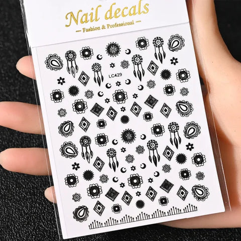Floral Self-Adhesive Sticker for Women's Fashion and Artificial Nails - Himpall