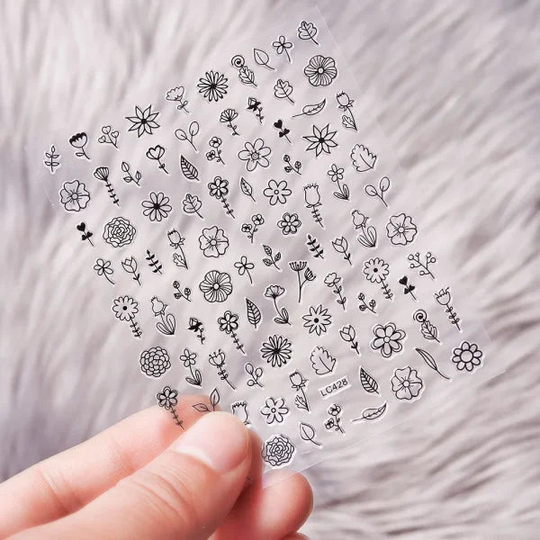 Floral Self-Adhesive Sticker for Women's Fashion and Artificial Nails - Himpall