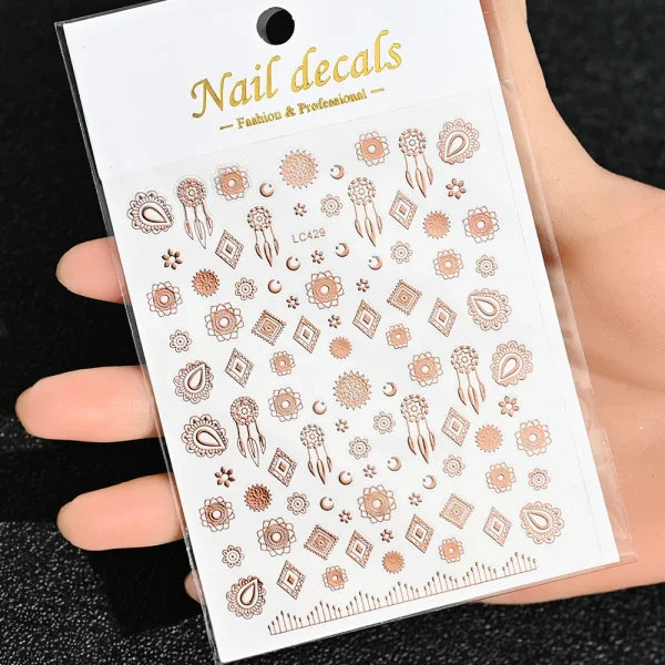 Floral Self-Adhesive Sticker for Women's Fashion and Artificial Nails - Himpall