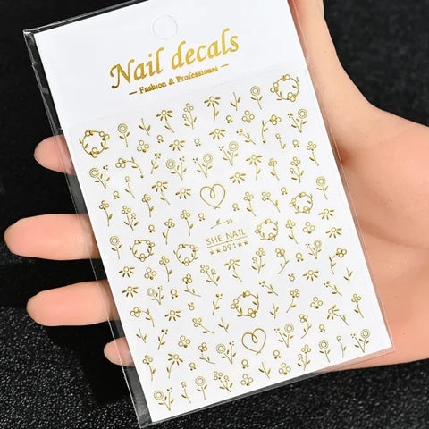Floral Self-Adhesive Sticker for Women's Fashion and Artificial Nails - Himpall