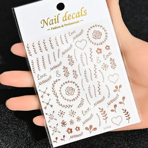 Floral Self-Adhesive Sticker for Women's Fashion and Artificial Nails - Himpall