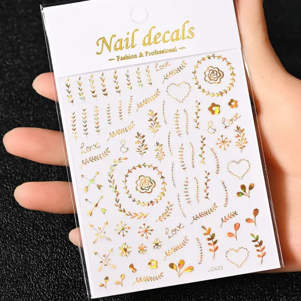 Floral Self-Adhesive Sticker for Women's Fashion and Artificial Nails - Himpall