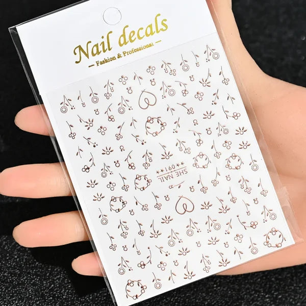 Floral Self-Adhesive Sticker for Women's Fashion and Artificial Nails - Himpall