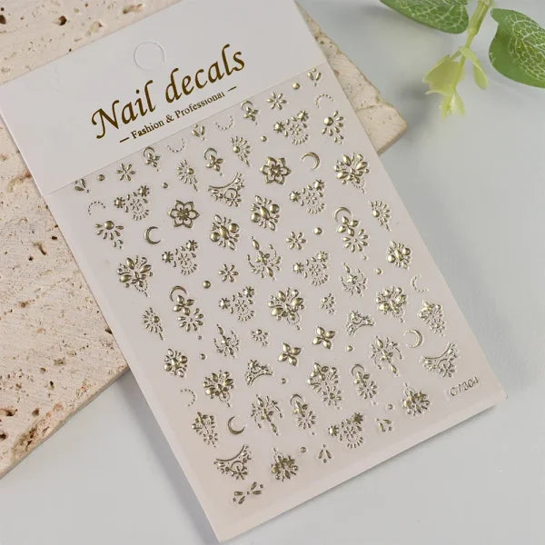 Floral Self-Adhesive Sticker for Women's Fashion and Artificial Nails - Himpall