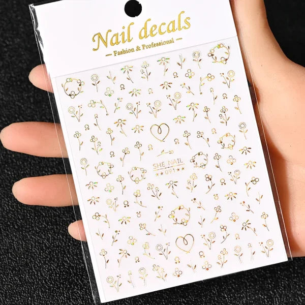 Floral Self-Adhesive Sticker for Women's Fashion and Artificial Nails - Himpall