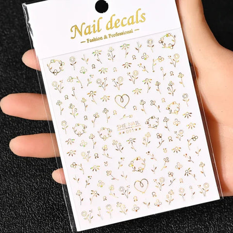 Floral Self-Adhesive Sticker for Women's Fashion and Artificial Nails - Himpall