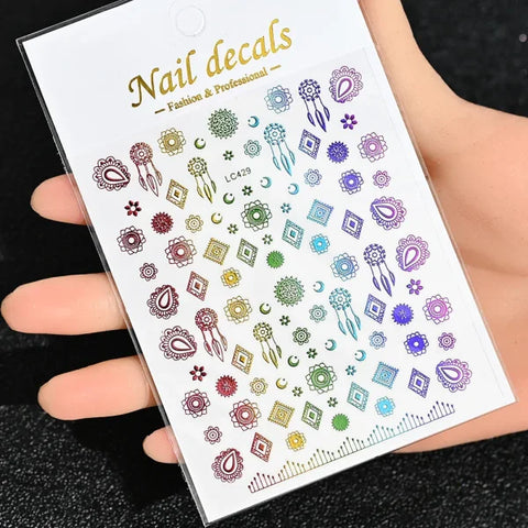 Floral Self-Adhesive Sticker for Women's Fashion and Artificial Nails - Himpall