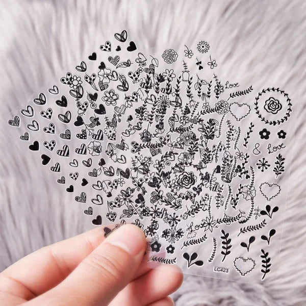Floral Self-Adhesive Sticker for Women's Fashion and Artificial Nails - Himpall