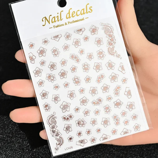 Floral Self-Adhesive Sticker for Women's Fashion and Artificial Nails - Himpall
